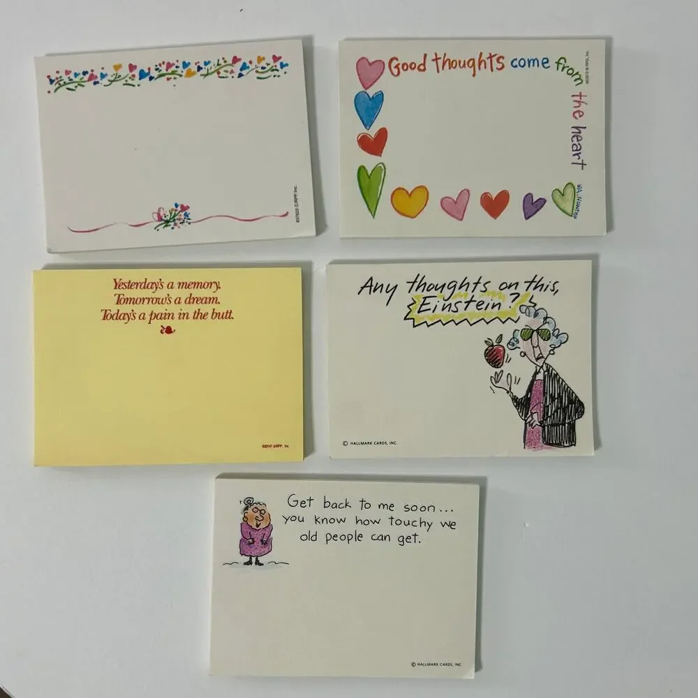 Vintage Stationery Lot of 9 Hallmark Shoebox Sticky Notes Notepad
